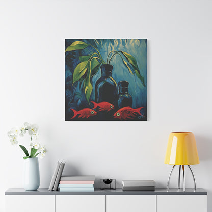 "Still Life: Goldfish", Fine Art Matte Canvas, Stretched, 1.25"