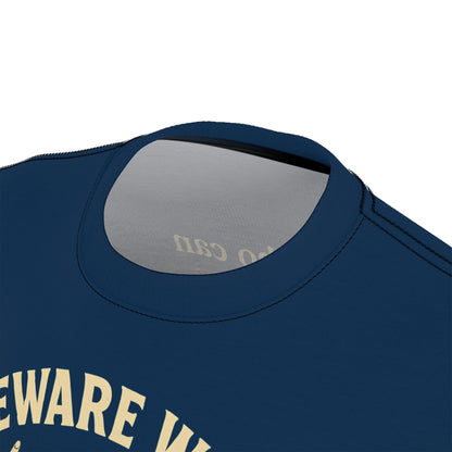 "Beware Woke - Voltaire", Wearable Art Unisex T-shirt (Höpfner Blue)