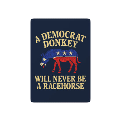 "A Democrat Donkey", Political Playing Cards (Dark Cambridge Blue)