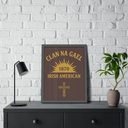 "Clan na Gael - Irish American", Framed Paper Poster (Wild Boar Brown)