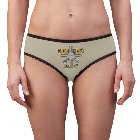 "Good News - John 3:17", Women's Briefs (Zen Green)