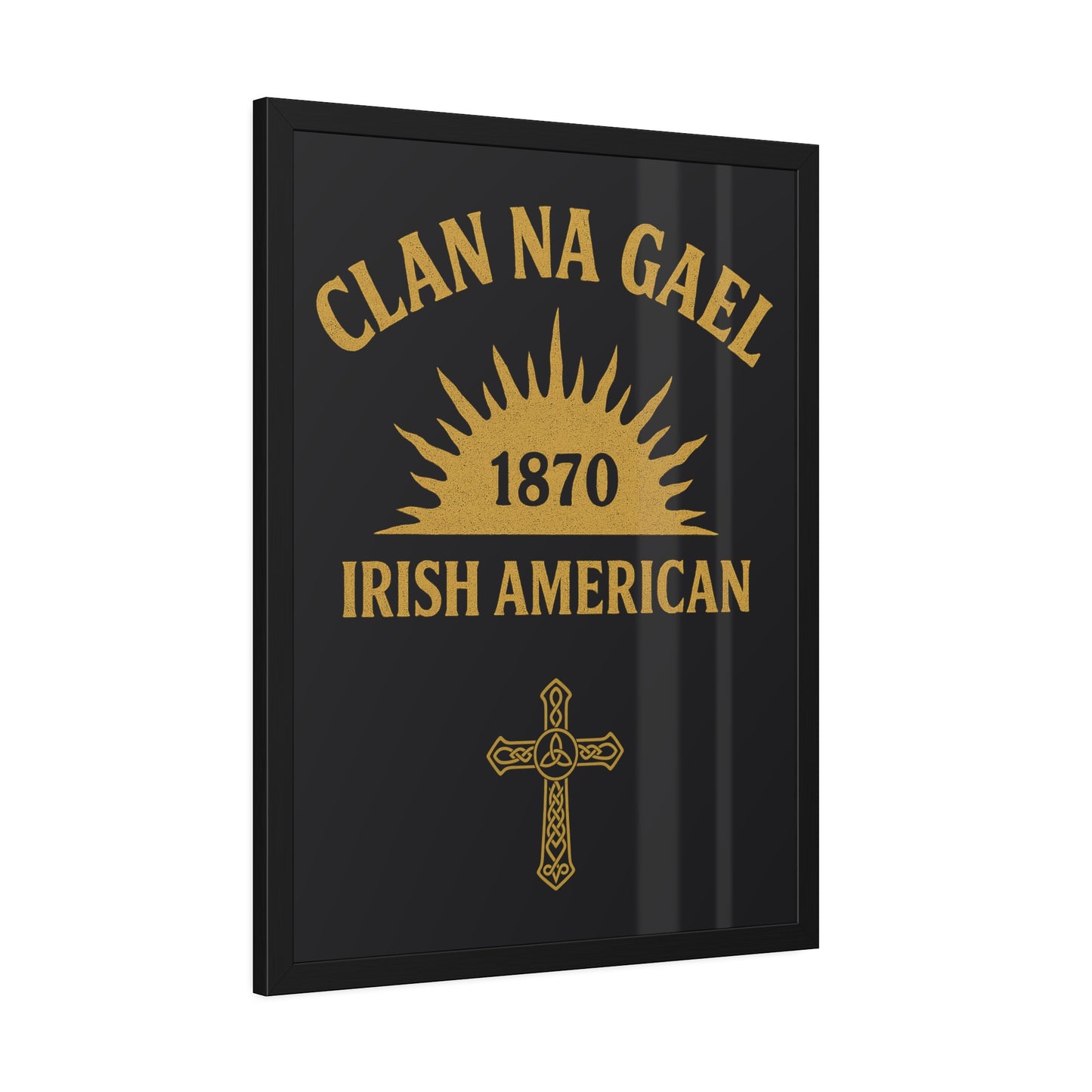 "Clan na Gael - Irish American", Framed Paper Poster (Raven Black)