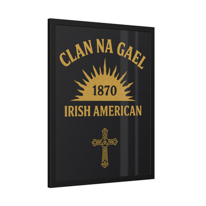 "Clan na Gael - Irish American", Framed Paper Poster (Raven Black)