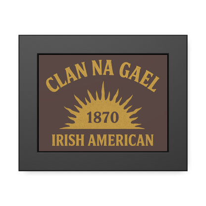"Clan na Gael - Irish American", Framed Paper Poster (Wild Boar Brown)