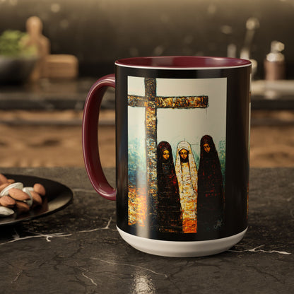 "At-the-Foot of the Cross - John 19:25", Colorful Mugs (11oz & 15oz)