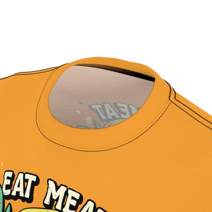 "Eat Meat & Be Healthy", Unisex T-shirt (Deep Saffron)