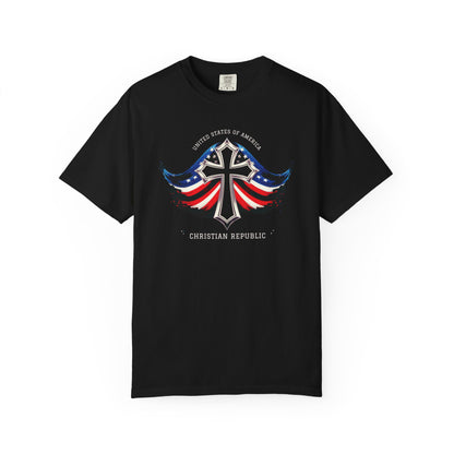 "USA Christian Republic" #05, Unisex T-shirt (Black)
