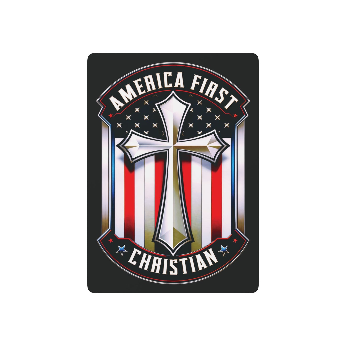 "America First - Christian" #01, Christian Political Playing Cards (Cool Black)