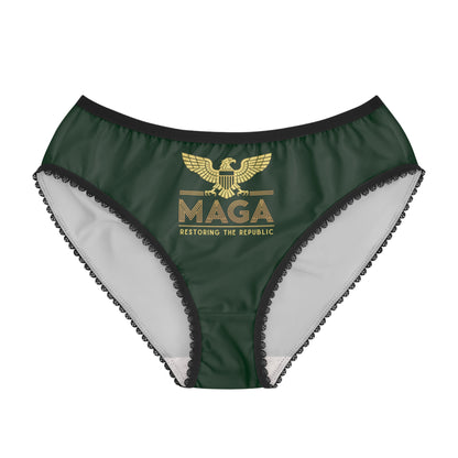 "MAGA - Restoring the Republic", Women's Briefs (Monsoon Green)