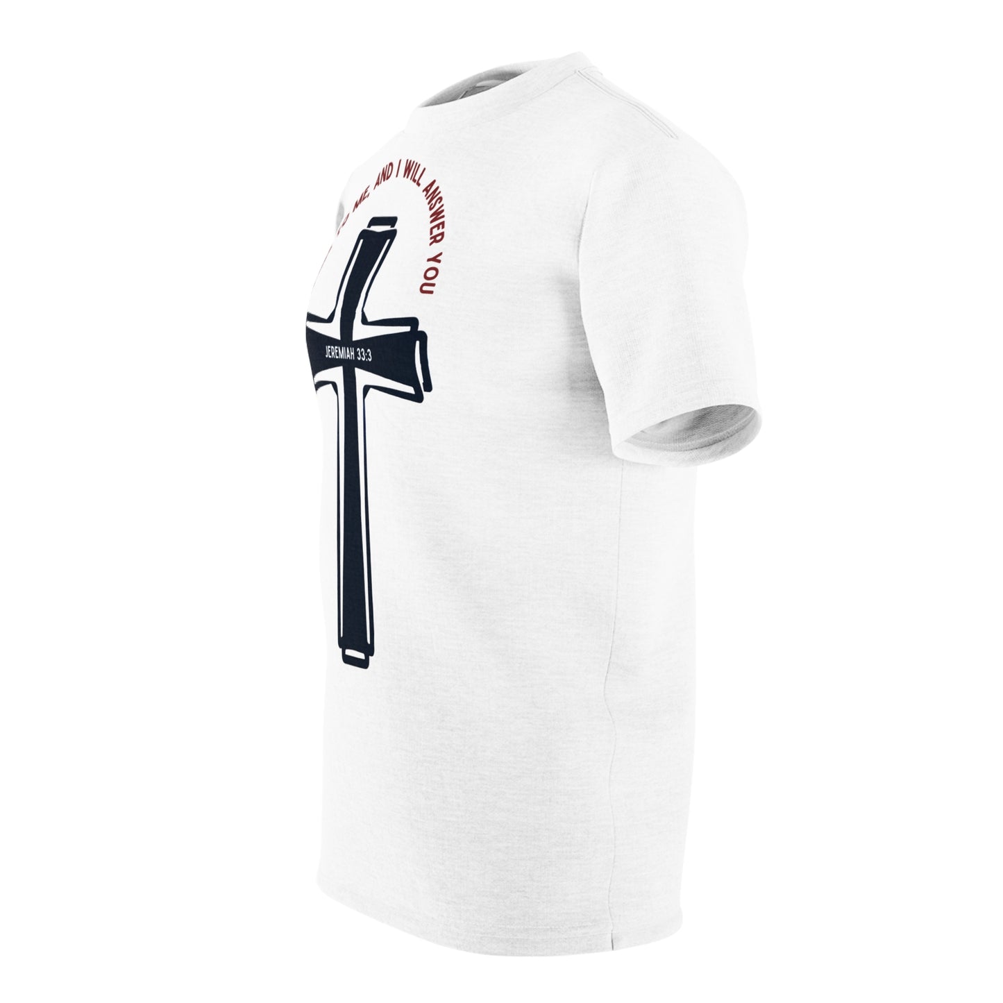 "Call to Me - Jeremiah 33:3" #01, Unisex Tee (Linen White)