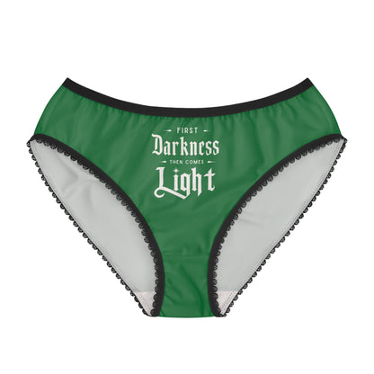 "First Darkness Then Comes Light" #02, Women's Briefs (Patrick Leaf Green)