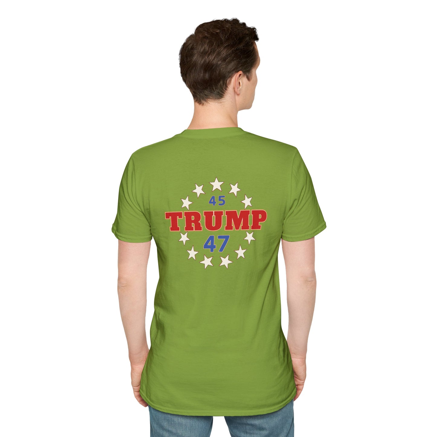 "Trump 45-47 Circle of Stars", Unisex Softstyle T-Shirt