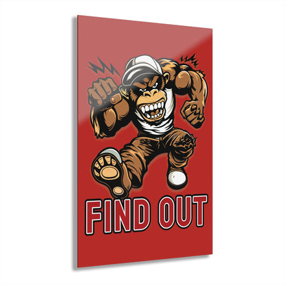"Find Out", Acrylic Wall Prints (French Cleat Hanging) (Mid Scarlet)
