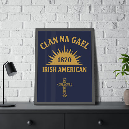 "Clan na Gael - Irish American", Framed Paper Poster (Mariana Blue)