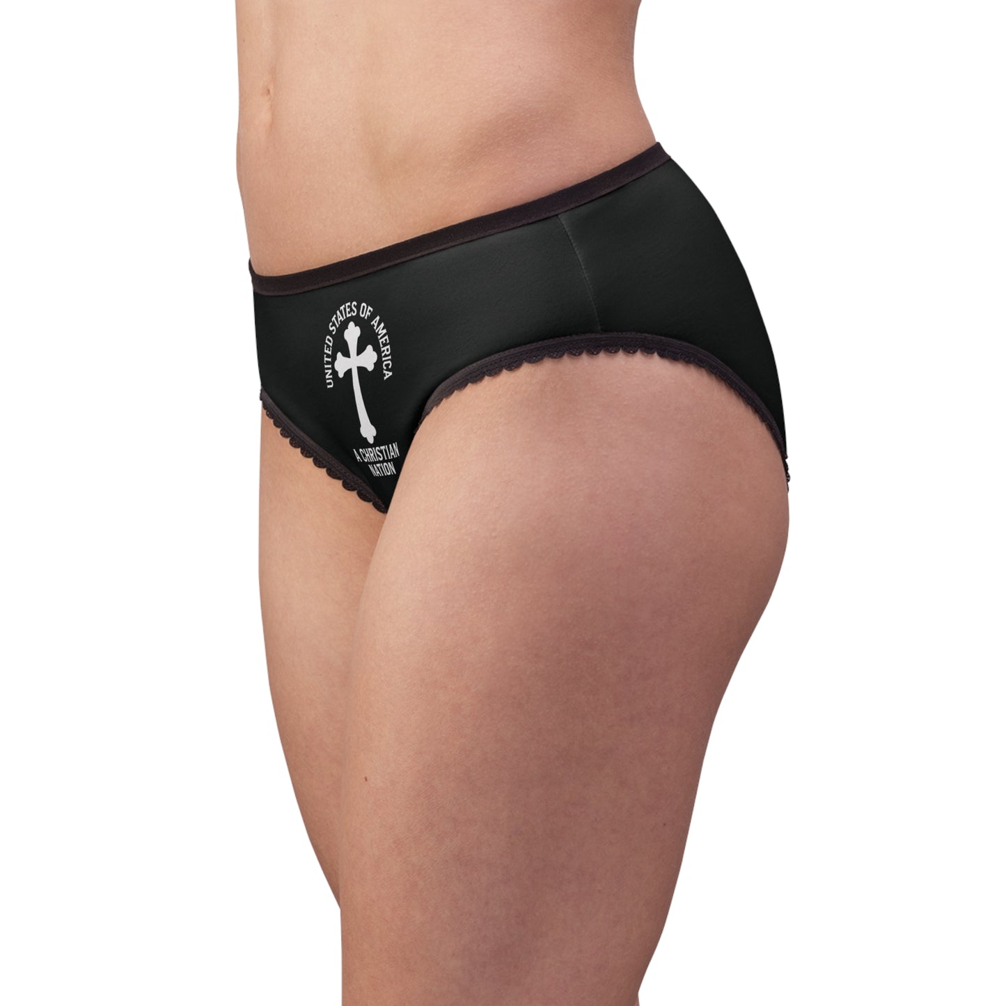 "USA - A Christian Nation" #04, Women's Briefs (Void Black)