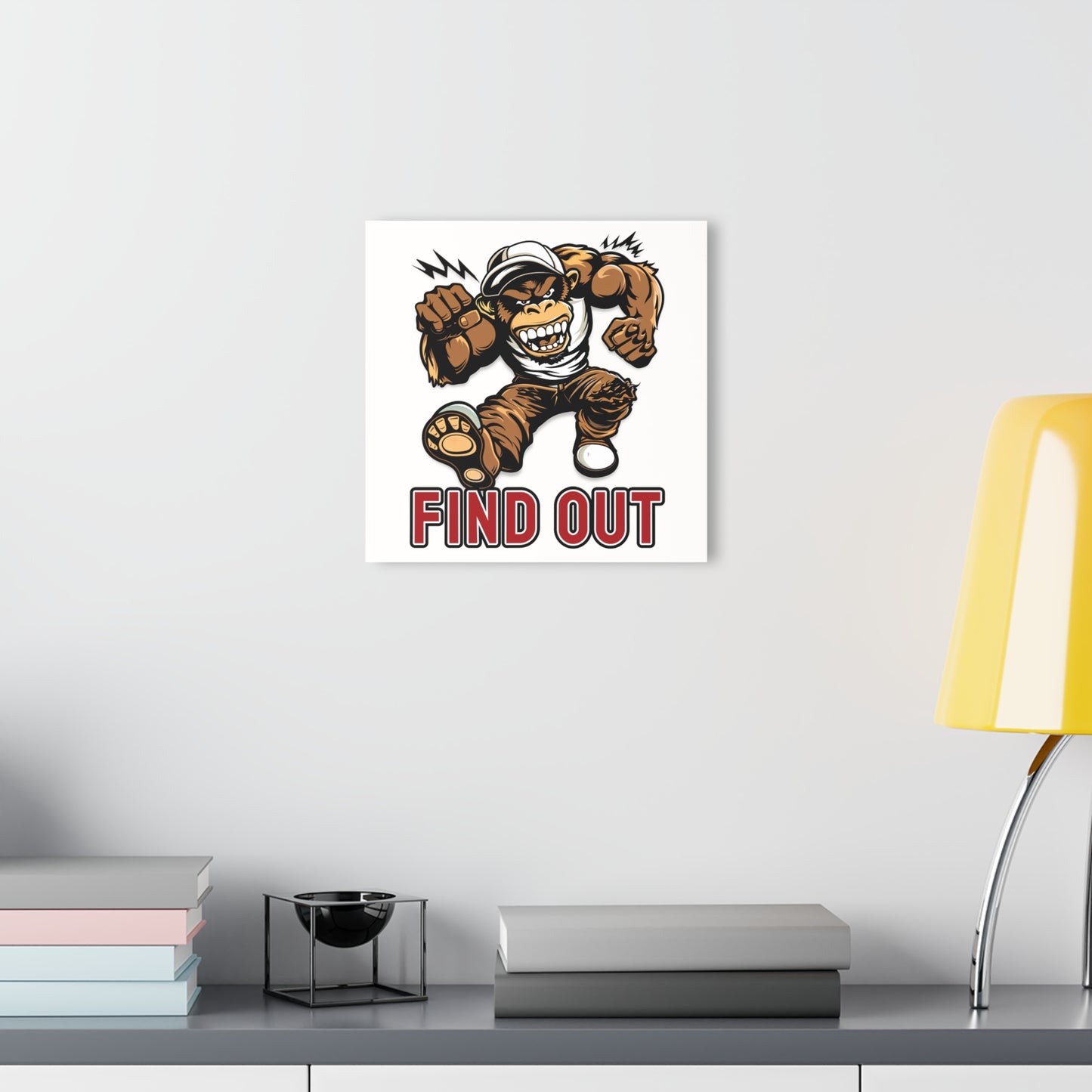 "Find Out", Acrylic Wall Prints (French Cleat Hanging) (Porcelain White)
