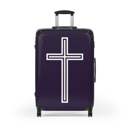 "A Simple Cross" Suitcases (Academic Purple)