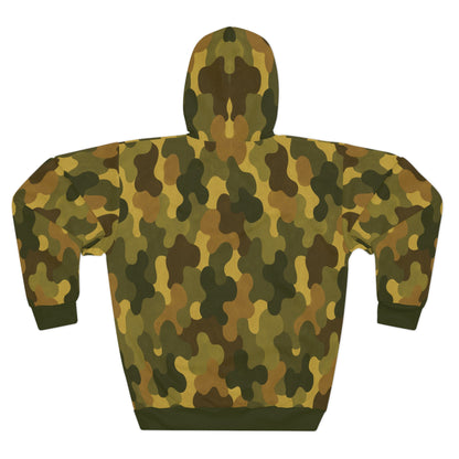 "SASR inspired Day-Ops Camouflage" Style 01, Unisex Wearable Art Pullover Hoodie (SASR Green Cuffs & Waist)