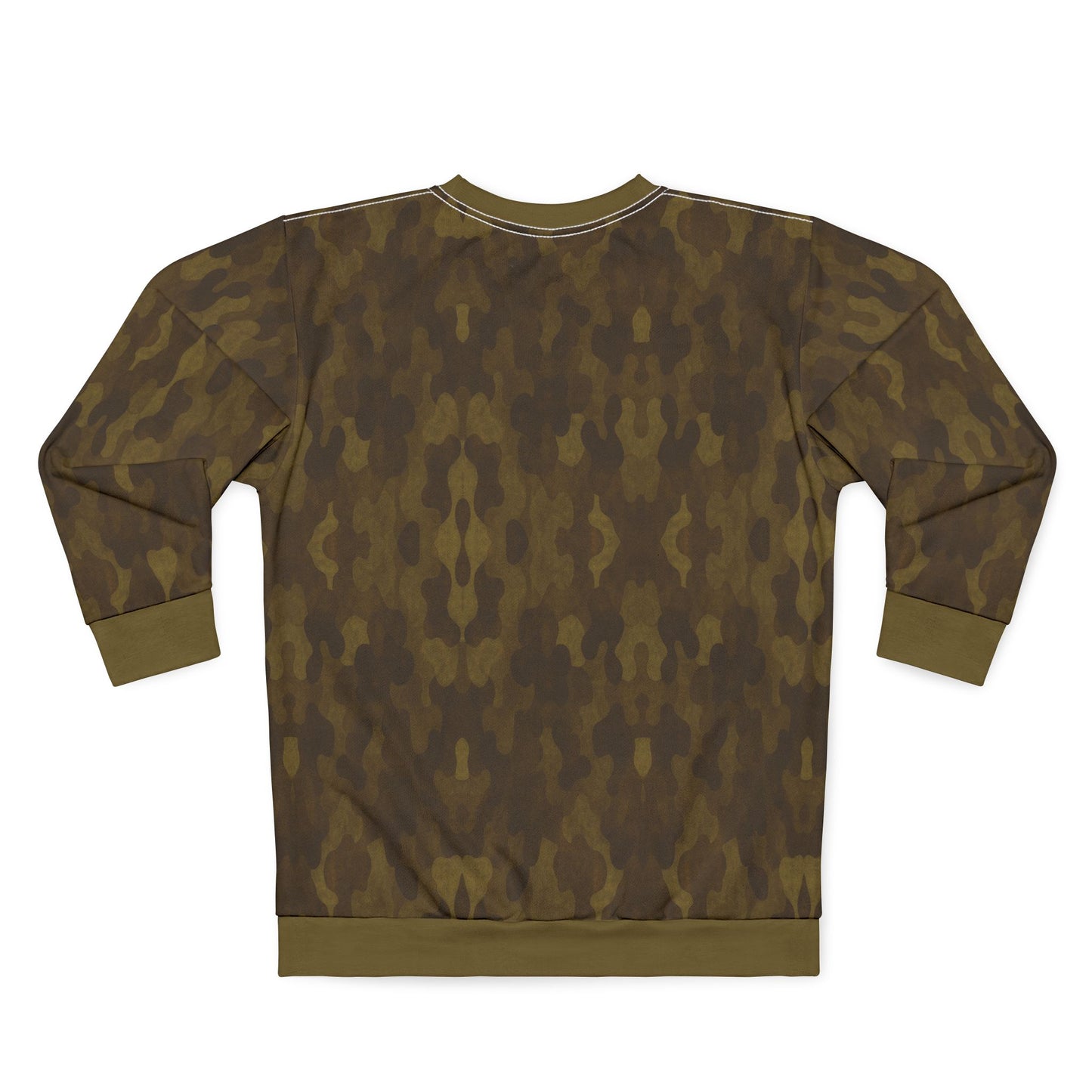 "Swamp Recon Camouflage", Unisex Sweatshirt (Bogbrush Olive Cuffs and Collar)