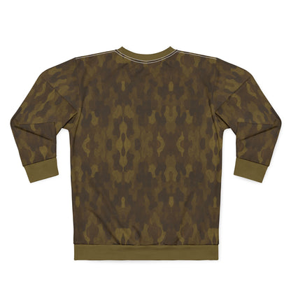 "Swamp Recon Camouflage", Unisex Sweatshirt (Bogbrush Olive Cuffs and Collar)