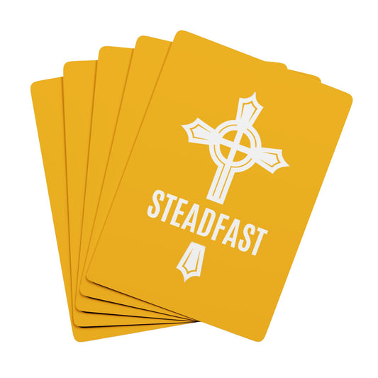 "Steadfast Cross", Christian Playing Cards (Amber Yellow)
