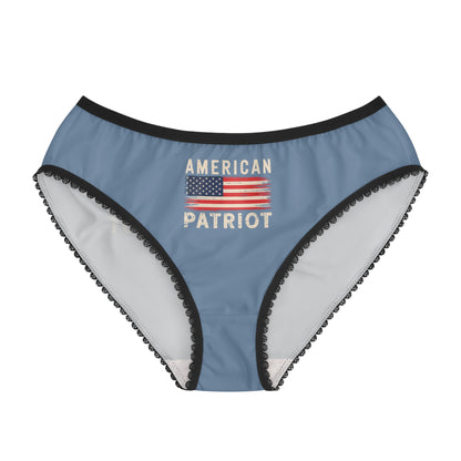 "American Patriot" with Flag #02, Women's Briefs (Denim Blue)