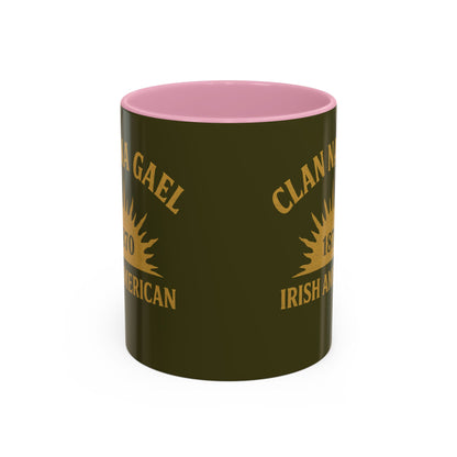 "Clan na Gael - Irish American", Colorful Mugs (11oz, 15oz) (Fianna Green)