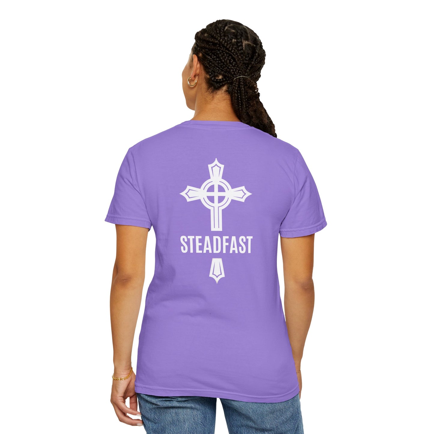 "Steadfast Cross in White", Unisex T-shirt