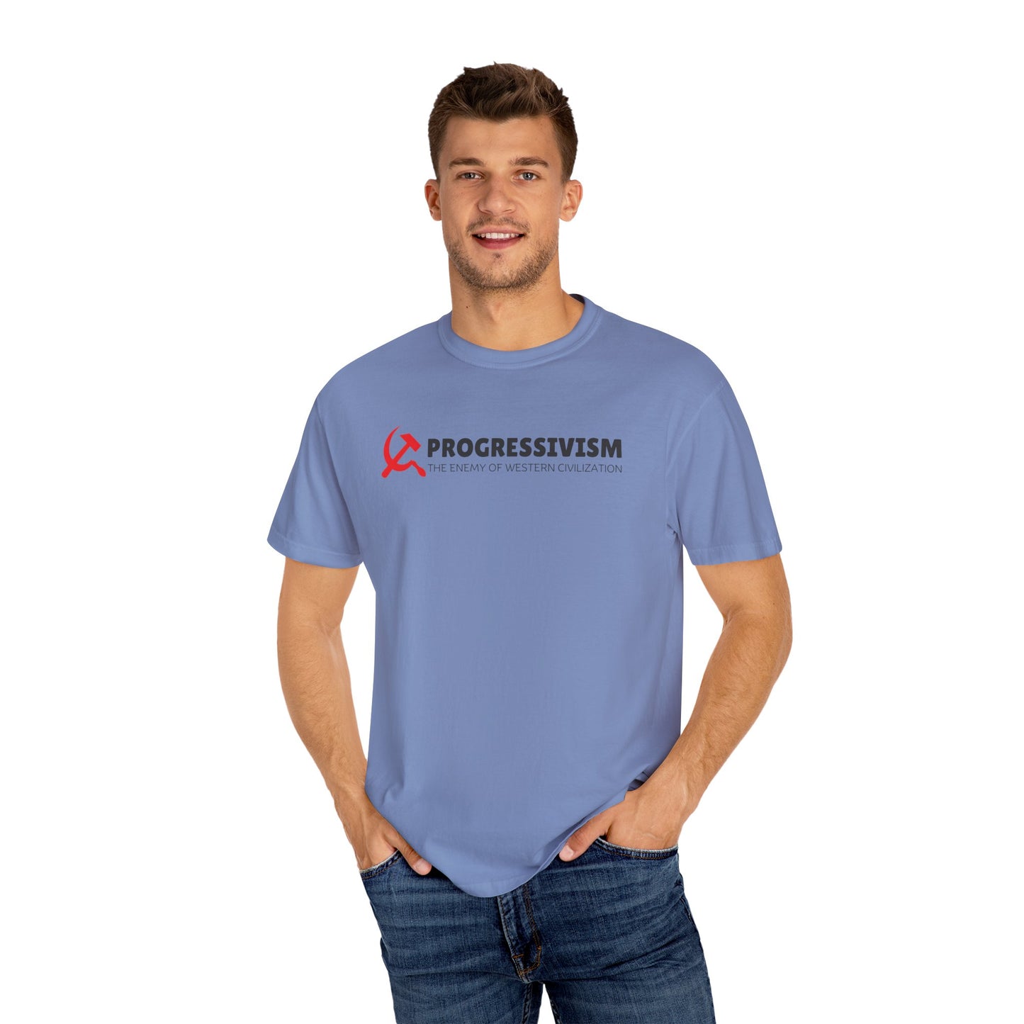 "Progressivism - Enemy of Western Civilization", Unisex T-shirt (Light Colors)