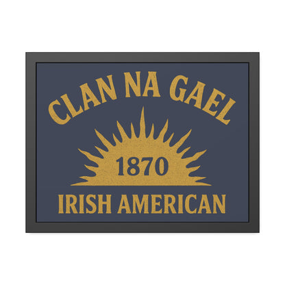 "Clan na Gael - Irish American", Framed Paper Poster (Blue Burka Grey)