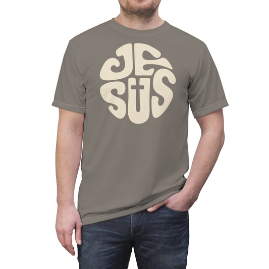 "Retro Jesus", Unisex T-shirt (Suede Grey)