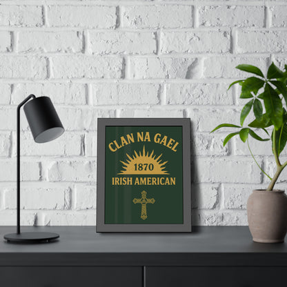 "Clan na Gael - Irish American", Framed Paper Poster (Fenian Green)