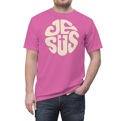 "Retro Jesus", Unisex T-shirt (Rosy Pink)