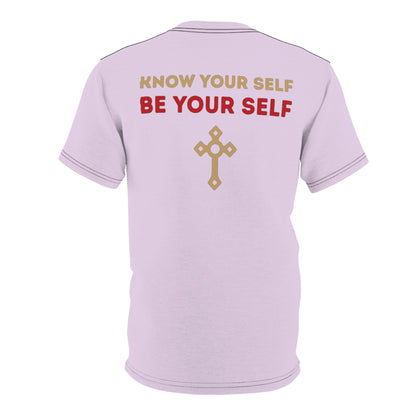"Know Your Self", Unisex T-shirt (Floridian Blush)