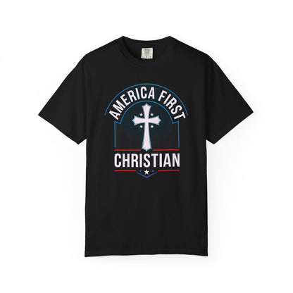 "America First - Christian" #02, Unisex Black T-shirt