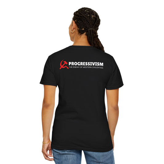 "Progressivism - Enemy of Western Civilization", Unisex T-shirt (Dark Colors)