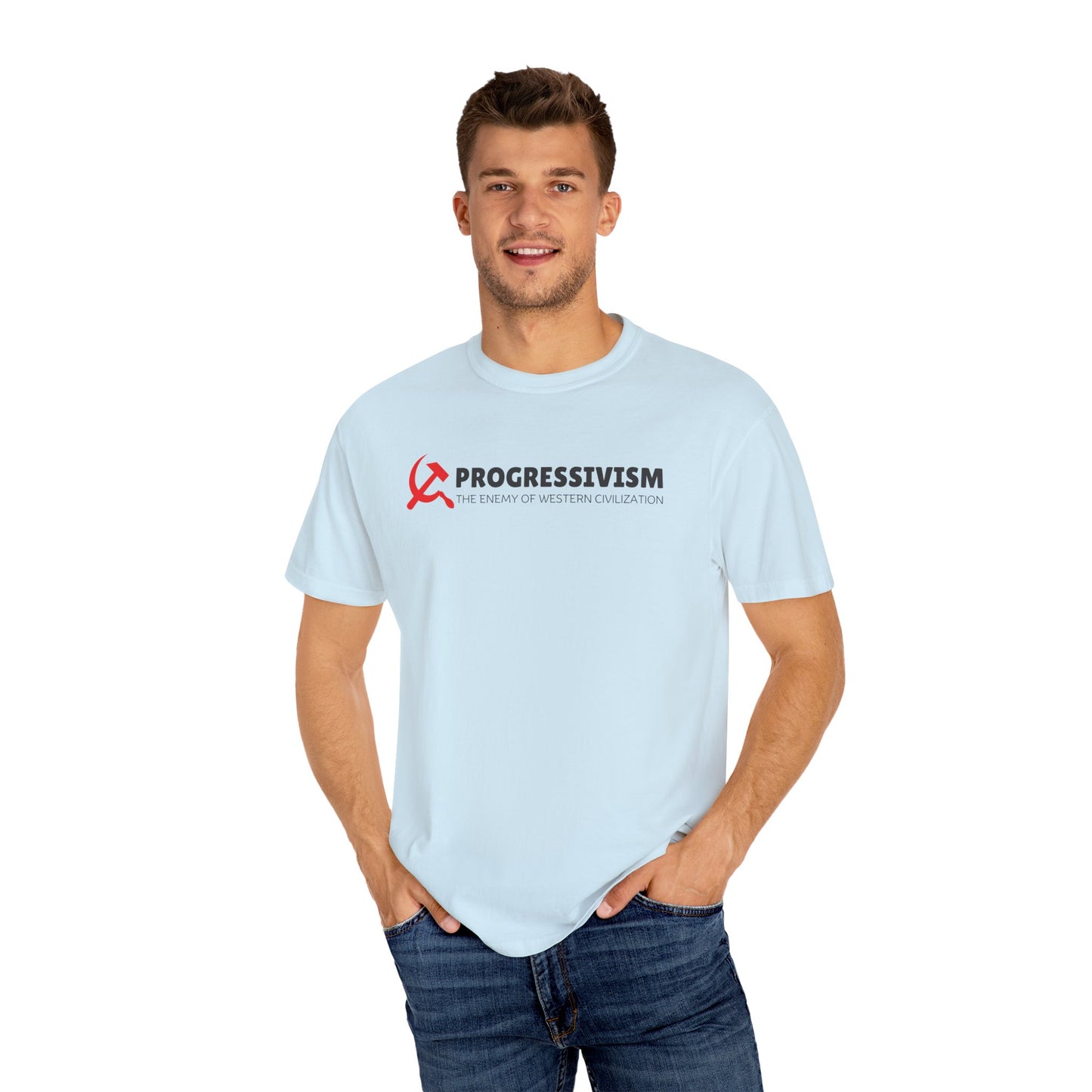 "Progressivism - Enemy of Western Civilization", Unisex T-shirt (Light Colors)