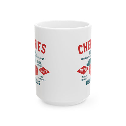 "Delicious Cherries", White Mug, (11oz & 15oz)