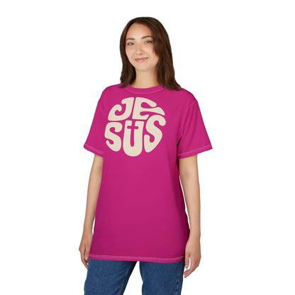 "Retro Jesus", Unisex T-shirt (Barbie Pink)