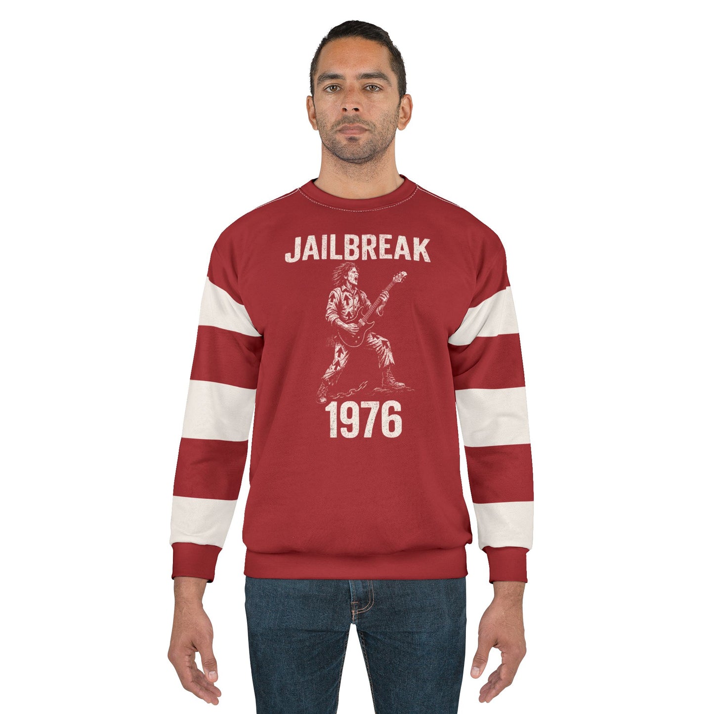 "Jailbreak 1976", Unisex Sweatshirt (Cherry Red)