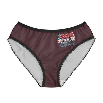 "MAGA Common Sense" #01, Women's Briefs (Dark Grape)