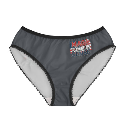 "MAGA Common Sense" #01, Women's Briefs (Hebridean Grey)