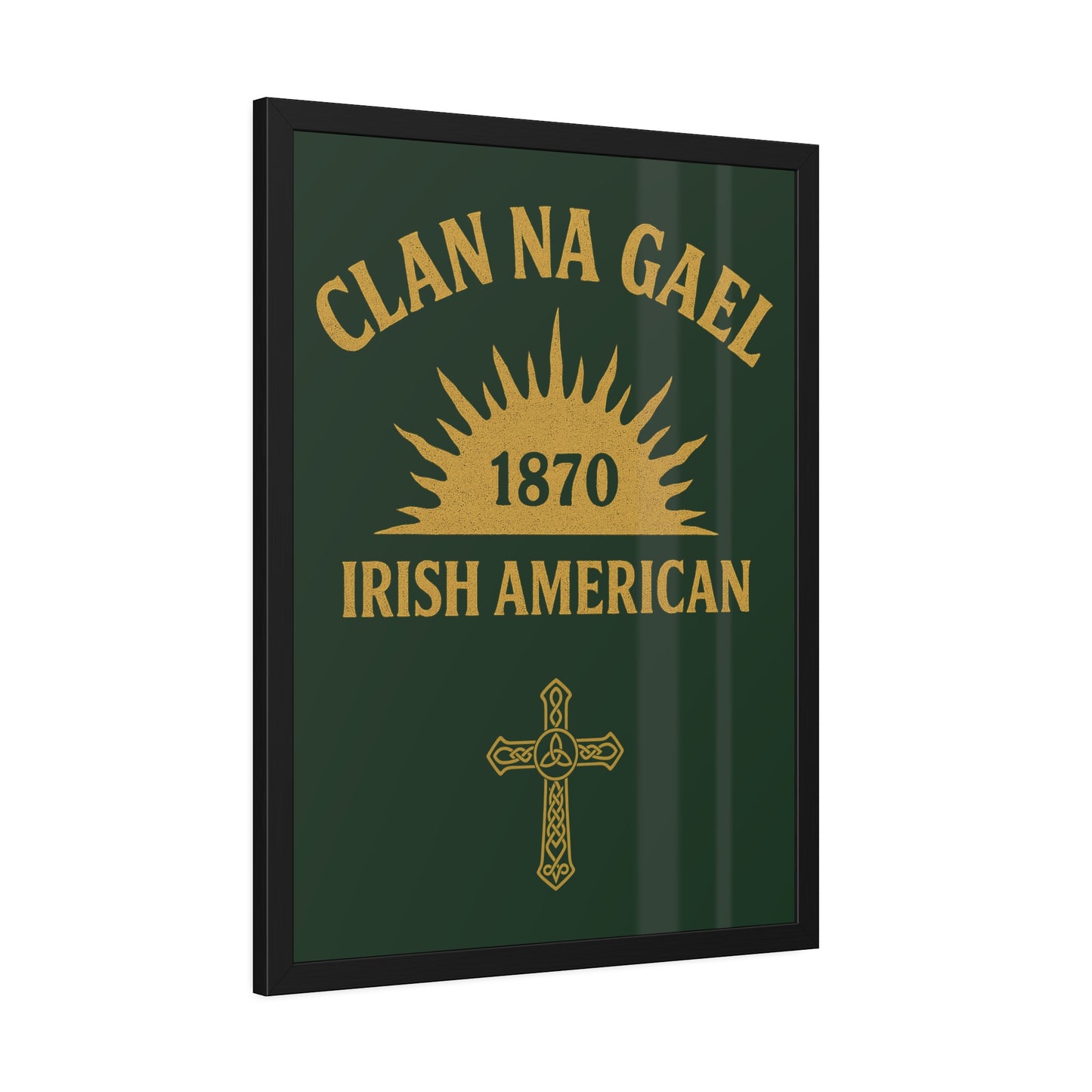 "Clan na Gael - Irish American", Framed Paper Poster (Fenian Green)