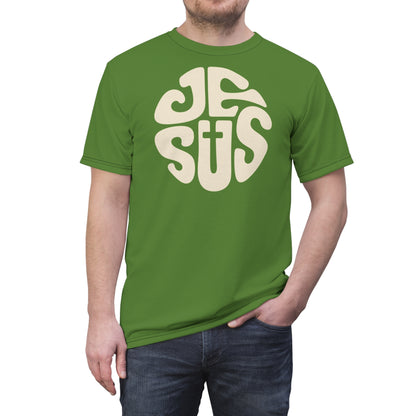 "Retro Jesus", Unisex T-shirt (Avocado Green)