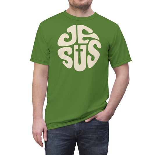 "Retro Jesus", Unisex T-shirt (Avocado Green)
