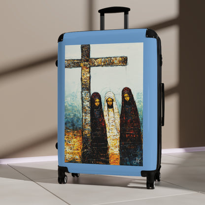 "At-the-Foot of the Cross - John 19:25", Suitcases (Light Blue)