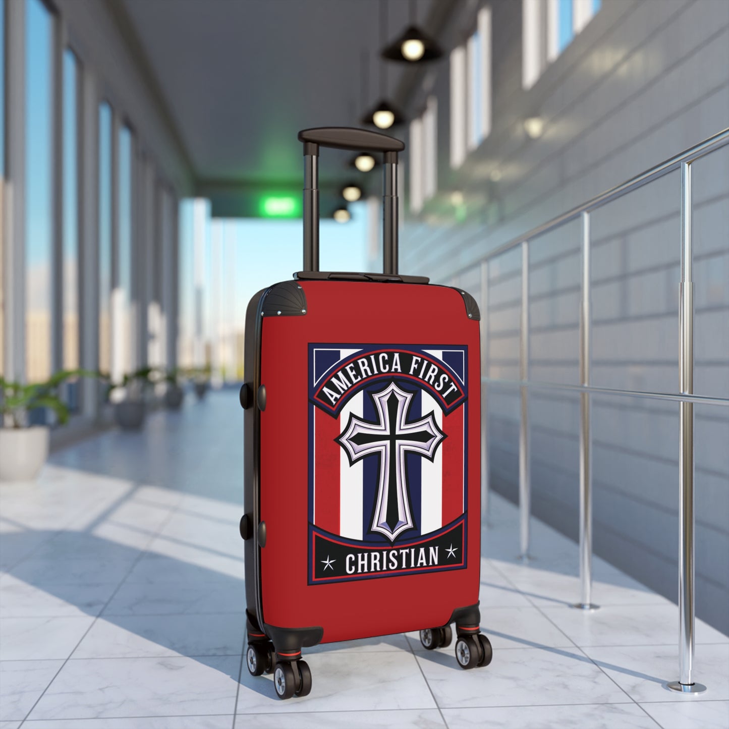 "America First Christian" Wall Art #11 Suitcases (Carnelian Red)