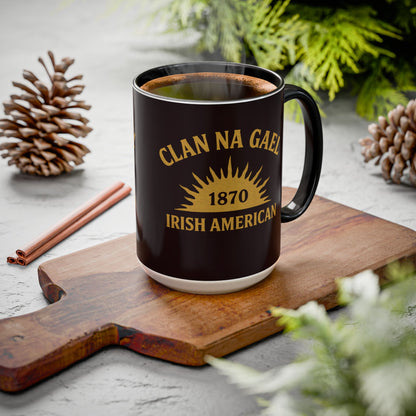 "Clan na Gael - Irish American", Colorful Mugs (11oz, 15oz) (Seal Brown)