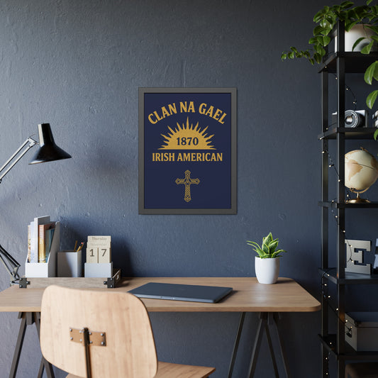 "Clan na Gael - Irish American", Framed Paper Poster (Mariana Blue)