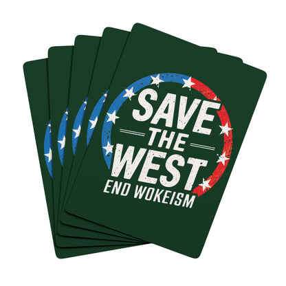 "Save the West - End Wokeism", Cultural Playing Cards (Monsoon Green)